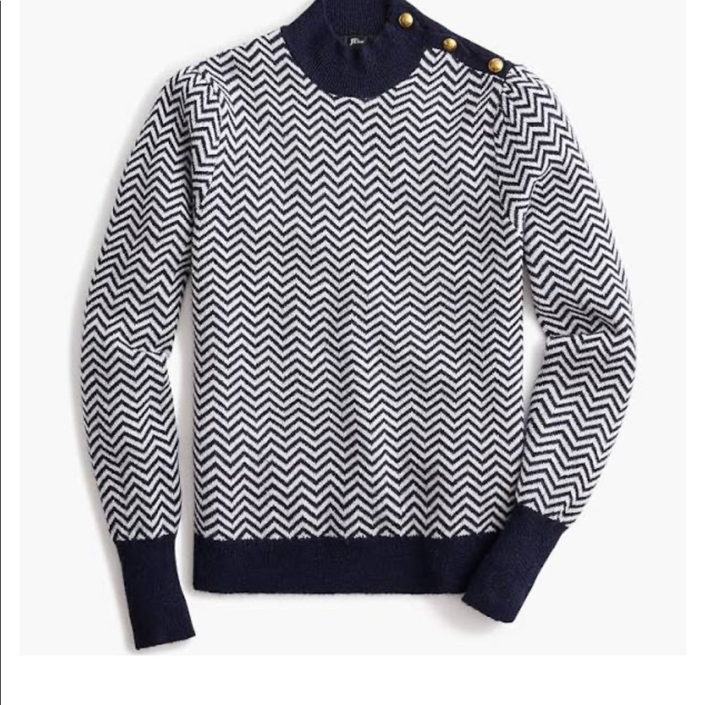 J Crew Mock Herring Bone Sweater